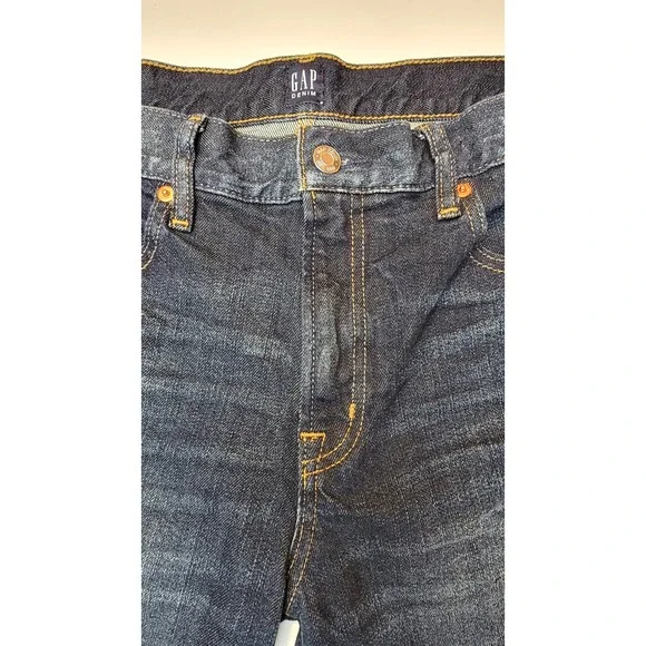 Gap Jeans Women Size 28R Distressed Best Girlfriend Raw Hem Dark Wash Gap Denim - Picture 4 of 16